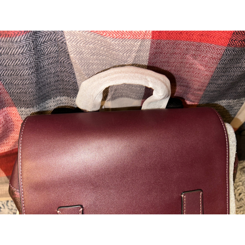 Coach Signature Leather Backpack in Red - Picture 5 of 8